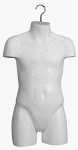 Our childrens torso form is available in your color choice of black or white.  Sturdy enough to withstand constant use.