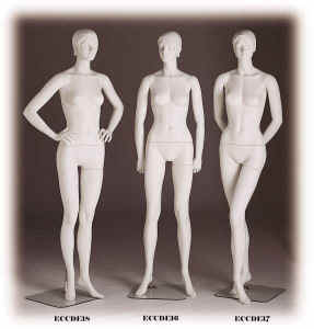 Debra Series mannequins in cameo white are available in three striking poses.